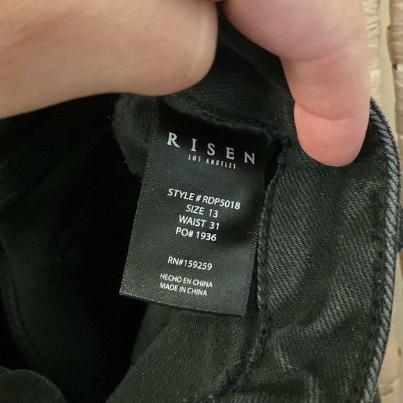 Risen Black Distressed Flare Jeans - Picture 12 of 14